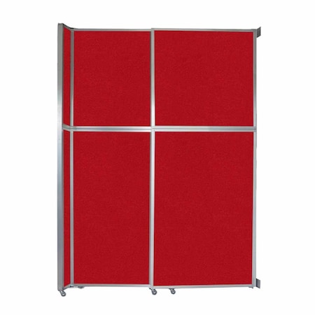 Versare Operable Wall Sliding Room Divider 6'10" x 10'3/4" Red Fabric 1072227-1